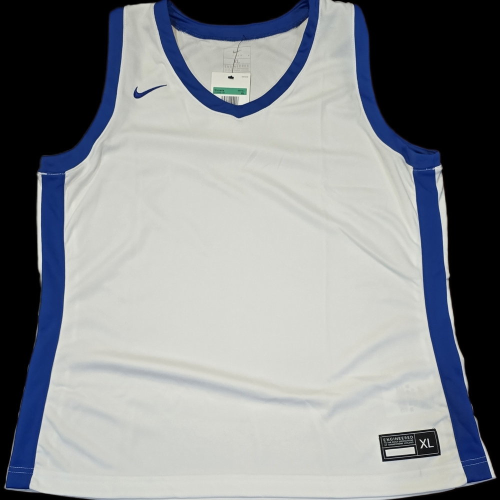 Nike NEW Dri-Fit Elite Women's XL Team Basketball Jersey White Blue, Sportswear